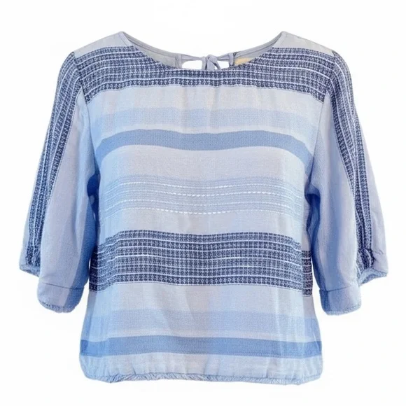 Anthropologie Cloth & Stone Striped Button Down Blouse Light Blue XS - Picture 11 of 11